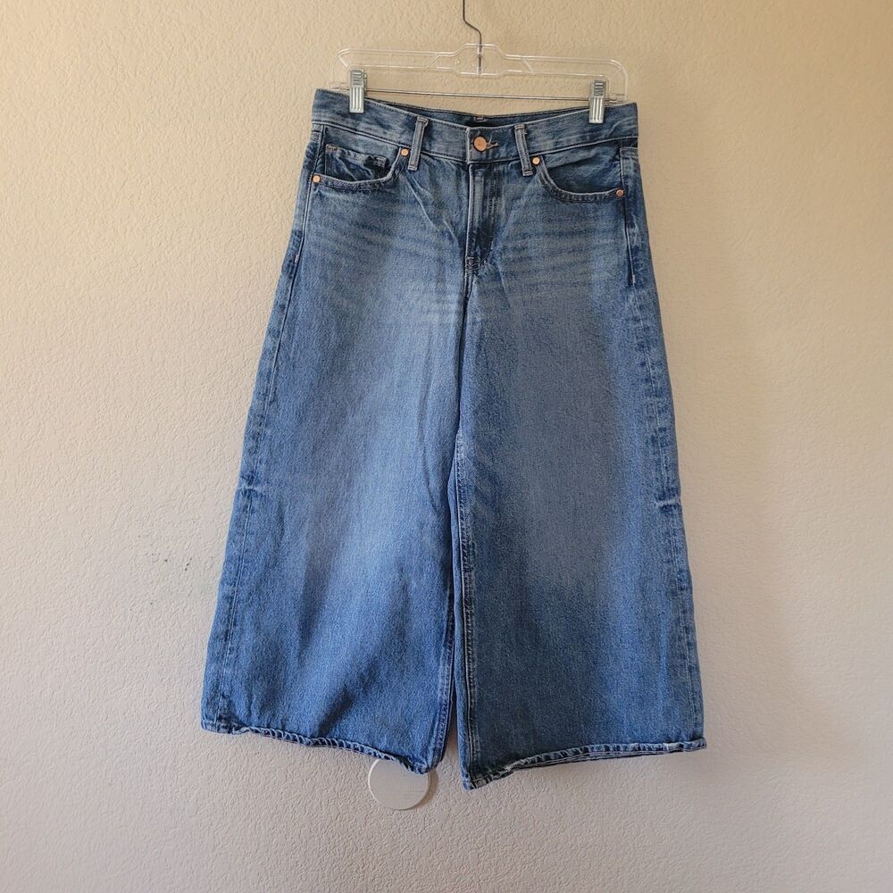 Express Jeans Womens Size 4 Culottes Blue Retro 70s Revival Parisian Minimalist